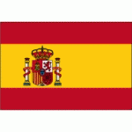 DRAPEAU ESPAGNE ÉCUSSON : DIMENSIONS - 50 X 75 CM