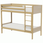 LIT SUPERPOSÉ IDENTITÉ TÊTE/PIED PANNEAU SOMMIER LATTES 90X200 CM ARGENT/PIN - MANUTAN COLLECTIVITÉS