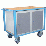 SERVANTE ÉTABLI ÉQUIPÉE 2 BLOCS PORTE PLATEAU MÉDIUM 1060 X 680 MM 500 KG ROUE TPE