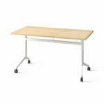 TABLE RABATTABLE POLLY L.140 X P.70 CM PLATEAU HÊTRE - BLANC