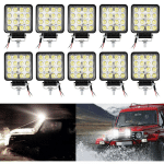 10X 48WPROJECTEUR PHARE DE TRAVAIL 12V 24V LED CARRÉ LED MOTO SPOT FEUX ADDITIONNELS OFFROAD LAMPE - HENGDA