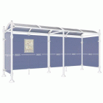 ABRI BUS PROVINCE 5 M 2 BARDAGES LAT. INOX BLANC 9010 - PROCITY