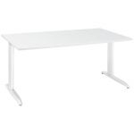 BUREAU DROIT ACTUAL - L. 140 X P. 80 CM - PLATEAU BLANC - PIEDS L BLANC