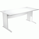 BUREAU DROIT AVEC PIEDS L EN BOIS VISUAL - 160 CM - BLANC - ARTARREDI