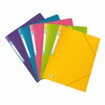 LOT DE 20 - CHEMISE À ÉLASTIQUE 3 RABATS PLASTIQUE MEMPHIS OXFORD 24 X 32 CM DOS 1,5 CM COULEURS ASSORTIES