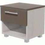 CHEVET IDENTITÉ 1 TIROIR+1 NICHE HAUT.45 CM ARGENT/BRUN - MANUTAN COLLECTIVITÉS