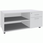 CONSOLE MOBILE 2 TIROIRS DONT 1DS 120X60 BLANC/BLANC - SIMMOB