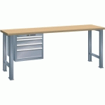 ÉTABLIS GRIS 2000X750X840 CAP. 360KG ET 4 TIROIRS 75KG - LISTA