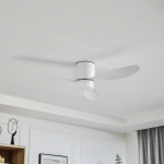 LUCANDE VENTILATEUR DE PLAFOND LED KAYU, BLANC, DC, SILENCIEUX, Ø 132 CM