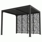 PERGOLA BIOCLIMATIQUE AUTOPORTANTE MANUELLE ALU GRIS 2,40X3M-MOUCHARABIEH-GRIS HABRITA