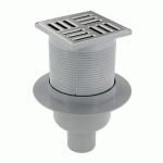 SIPHON DE SOL - GRILLE INOX - 105 X 105 MM - SORTIE HORIZONTALE PRESTO