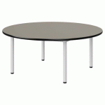 TABLE MALIBU Ø 120 T1 4P STRA ANTIB GRIS U727/NOIR BLC 9016