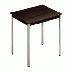 TABLE POLYVALENTE RECTANGLE - L. 70 X P. 60 CM - PLATEAU NOIR - PIEDS GRIS