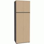 ARMOIRE 2 PORTES BATTANTES 80 X 243 CM T.1315 - MANUTAN