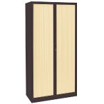 ARMOIRE CLASSTOUT CLASSIQUE MÉTAL ANTHRACITE - L. 90 X H. 198 CM - AVEC RIDEAUX BEIGE