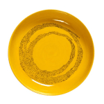 ASSIETTE PLATE COUPE ROND SUNNY YELLOW - POINTS NOIRS GRÈS Ø 22 CM FEAST BY OTTOLENGHI SERAX