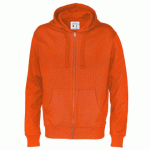 COTTOVER SWEATSHIRT À CAPUCHE FULL ZIP HOMME - CERTIFIÉ GOTS ORANGE - TAILLE XXXXL