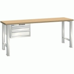 ÉTABLIS BLANC GRIS 2000X700X840 CAP. 360KG ET 3 TIR. 75KG - LISTA