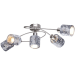 PLAFONNIER LAMPE DESIGN PLAFONNIER VELOURS GRIS LAMPE DE SALON LAMPE SPOT, 5X E14, LXPXH 60 X 32 X 18 CM