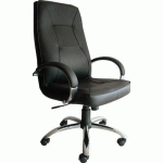 FAUTEUIL DE DIRECTION PAMPA PIÈTEMENT CHROMÉ CUIR COLORIS NOIR - MANUTAN COLLECTIVITÉS