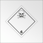 LOT DE 2 - PLAQUE DE TRANSPORT ADR 6.1 - MATIÈRES TOXIQUES DANGER DE MORT - 250 X 250 MM - VINYLE
