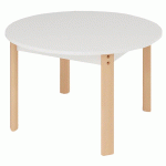 TABLE ERGO RONDE T2 - BLANC/HÊTRE - MANUTAN COLLECTIVITÉS