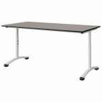 TABLE MALIBU 160X80 T3/T6 DL ST ANTIB GRIS U727/NO BLC 9016