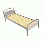LIT THELIA TÊTE/PIED PANNEAU SOMMIER AGGLOMÉRÉ 80X190CM ALU/PIN CRÈME - MANUTAN COLLECTIVITÉS