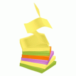 LOT DE 12 - Z-NOTES REPOSITIONNABLES COULEURS SPRING BRUNEAU 75 X 75 MM - BLOC DE 100 FEUILLES