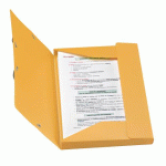 LOT DE 2 - CHEMISE À ÉLASTIQUE 3 RABATS PLASTIQUE BRUNEAU 24 X 32 CM DOS 3 CM JAUNE ORANGÉ