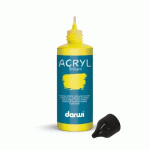 LOT DE 5 - DARWI FLACON DE 80 ML DE PEINTURE ACRYLIQUE UNIVERSELLE BRILLANTE - JAUNE SOLEIL