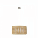 SUSPENSION ALEXANDRA 1XE27 NICKEL/BOIS CLAIR REGX40X40 CM