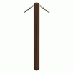 POTELET CARREFOUR Ø 76MM CHAINES 2 ANNEAUX GALVA MARRON 8017 - PROCITY