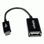 STARTECH.COM 5IN MICRO USB TO USB OTG HOST ADAPTER - MICRO USB MALE TO USB A FEMALE ON-THE-GO HOST CABLE ADAPTER (UUSBOTG) - ADAPTATEUR USB - USB POUR MICRO-USB DE TYPE B - 12.7 CM