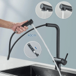 SUGUWORD - ROBINET DE CUISINE CHROMÉ 3 VOIES POUR EAU POTABLE À 360 ° BEC PIVOTANT CHAUD ET FROID 2 POIGNÉES EN LAITON ROBINET DE CUISINE POUR FILTRE