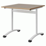 TABLE MALIBU 80X80 T6 DL STRA ALAISÉ CHÊNE 1146/BLC 9016 - MANUTAN EXPERT