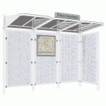 ABRI BUS CONVIVIALE 3 M ACIER - BARDAGE DROIT - BLANC 9010 - PROCITY