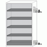 ARMOIRE SÉCURITÉ S-PHOENIX-90 S90.196.120.FDAS GRIS CLAIR - ASECOS