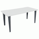 BUREAU EVIDENCE L.180 X P.80 CM BLANC PIED ANTHRACITE - VINCO