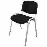 LOT DE 2 - CHAISE CONFÉRENCE CLASSIQUE NOIR PIEDS ALUMINIUM
