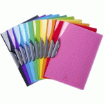 LOT DE 20 - CHEMISE DE PRÉSENTATION À CLIP EXACOMPTA IDERAMA 22 X 31 COULEURS ASSORTIES