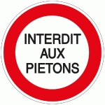 PANNEAU  INTERDIT AUX PIÉTONS -  PLAT CARRÉ ALUDIBOND  250 X 250 MM