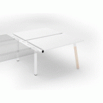 PÔLE DE 2 BUREAUX ECLA BLANC L 140 X P 80 CM PIEDS MÉTAL FINITION BOIS - ÉLÉMENT SUIVANT