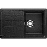 EVIER CUISINE EN GRANIT 78 X 50 CM LAVABO 1 BAC + KIT DE VIDAGE, ÉVIER À ENCASTRER DE PRIMAGRAN GRAPHITE - BLACK#WHITE