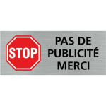 SIGNALETIQUE.BIZ FRANCE - PLAQUE POUR BOÎTES AUX LETTRES - STOP PAS DE PUBLICITÉ MERCI (WUV0005)