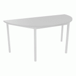 TABLE DE RÉUNION DEMI-LUNE TREFF 160 X 80 GRIS CLAIR / BLANC