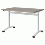 TABLE MALIBU 120X80 T6 DL STRA ABS GRIS U727/BLC 9016