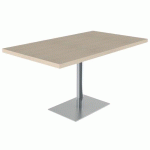 TABLE MENORCA 140X80 T6 ÉP. 40MM STRAT ABS ÉRABLE G./CHROMÉ - MOBIDECOR
