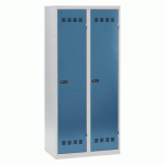 VESTIAIRE 2 COLONNES COLOR MONOBLOC INDUSTRIE SALISSANTE - A CODE - BLEU