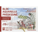 BLOC PREDESSINE CLAIREFONTAINE PARIS - POST CARDS 15F (2FX6 DESIGNS) - 300G - 10X15CM